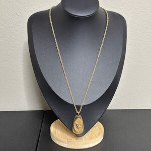 Coventry Prayer Hands Pendant Rope Gold Tone Chain Necklace